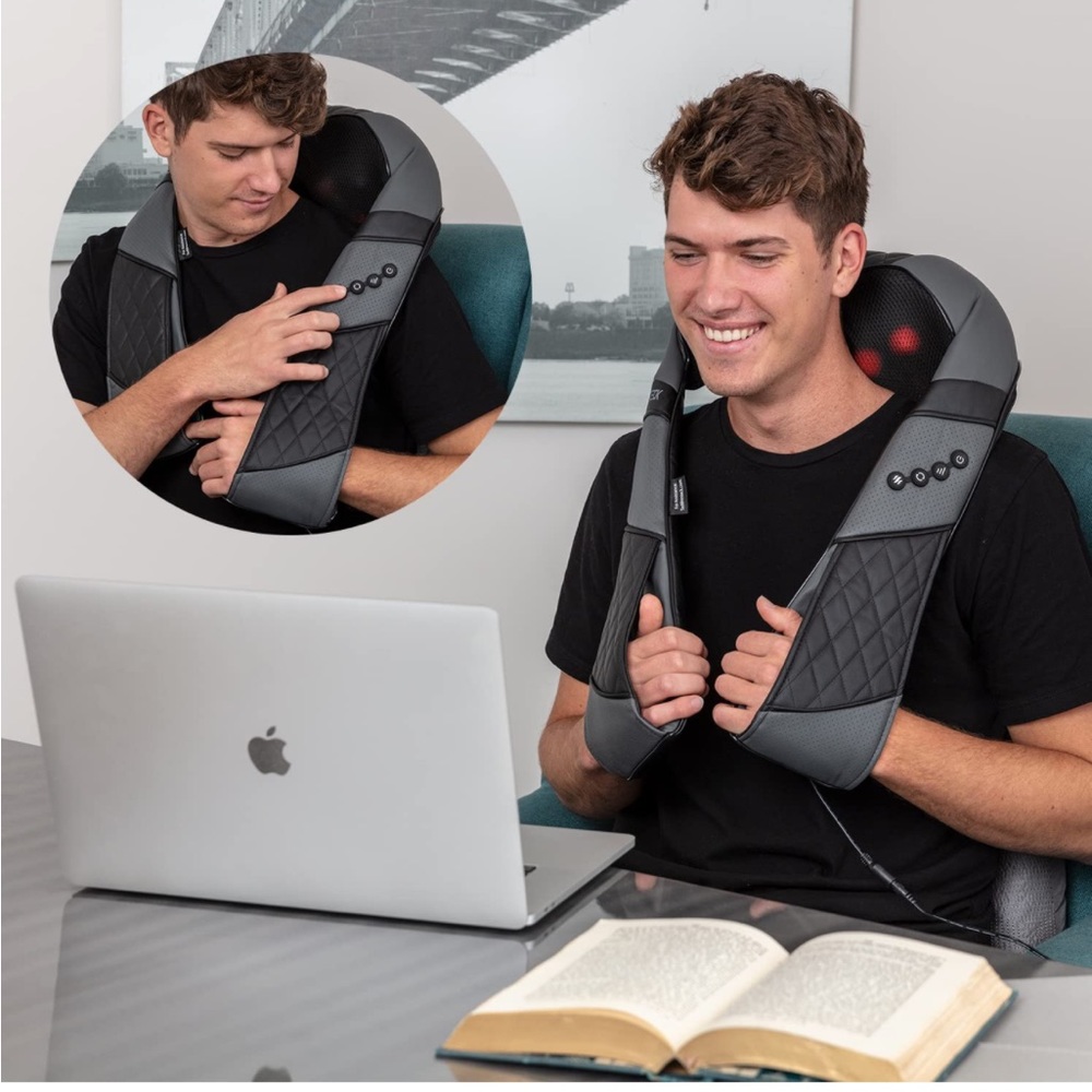 RESTECK Massager for Neck, Back, Shoulder’s with Heat Shiatsu with Travel Bag - Picture 3 of 14